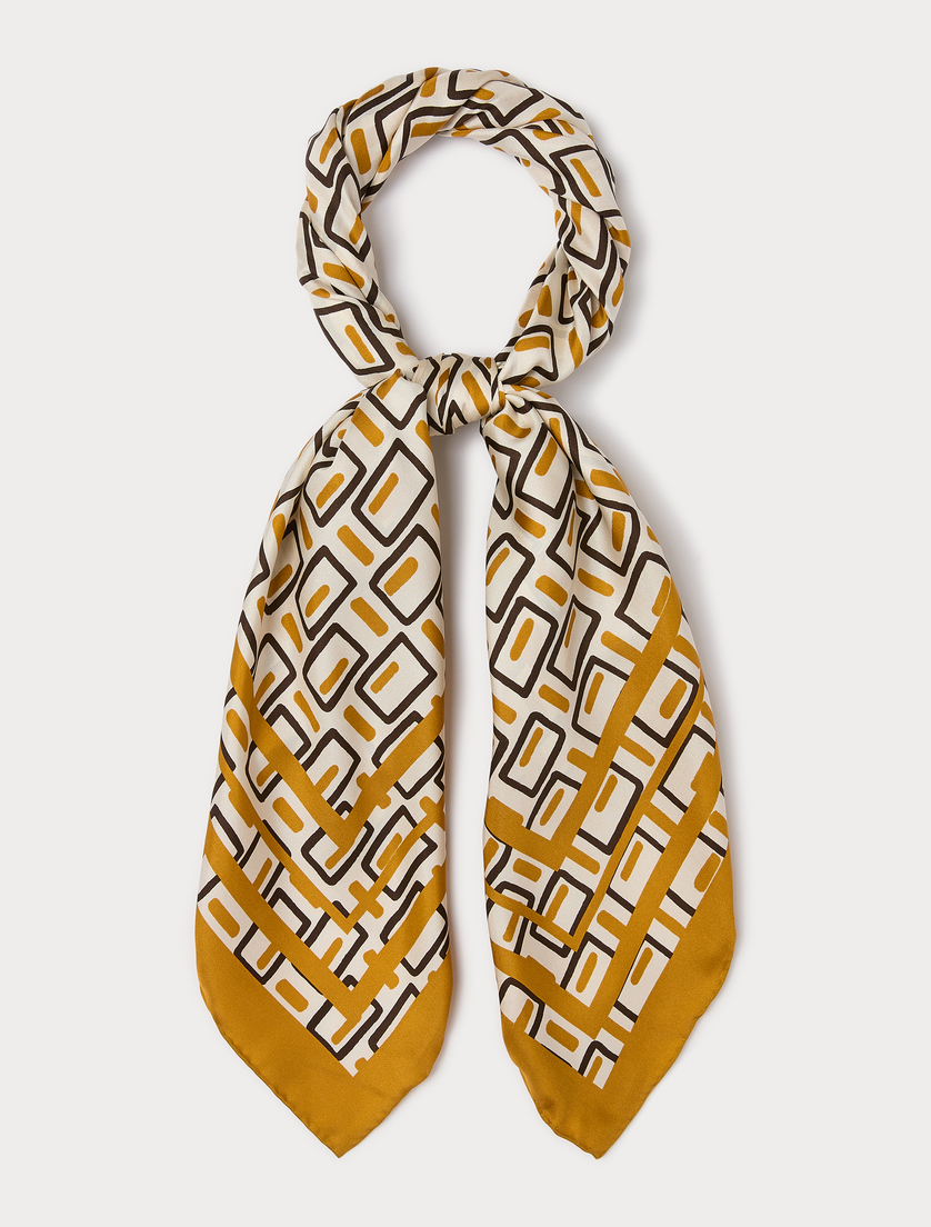 Silk twill scarf - OCHRE - Marina Rinaldi - 3