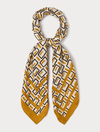 Silk twill scarf - OCHRE - Marina Rinaldi - 3