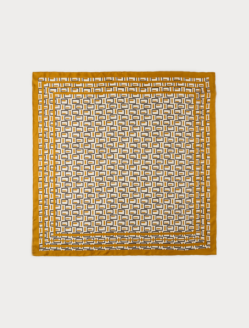 Silk twill scarf - OCHRE - Marina Rinaldi