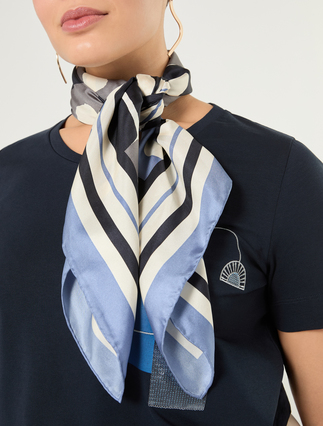 Silk twill scarf - MEDIUM GREY - Marina Rinaldi - 4