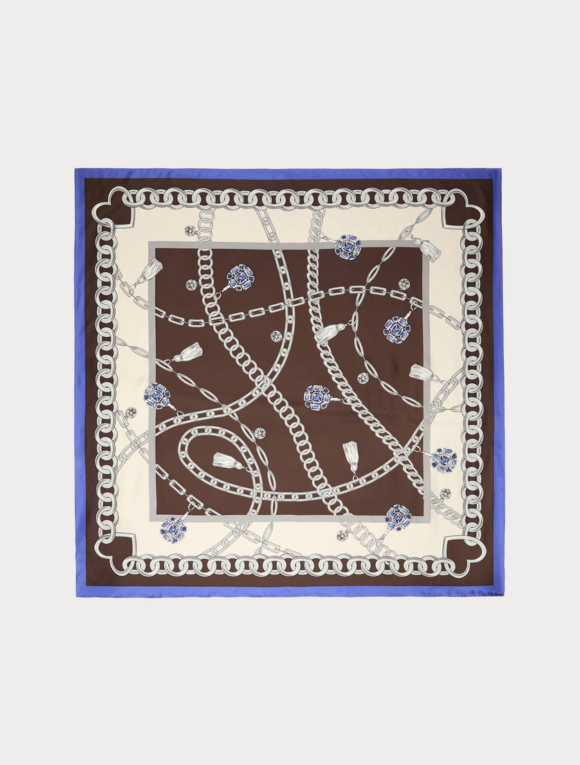 Silk twill scarf - BISCUIT - Marina Rinaldi