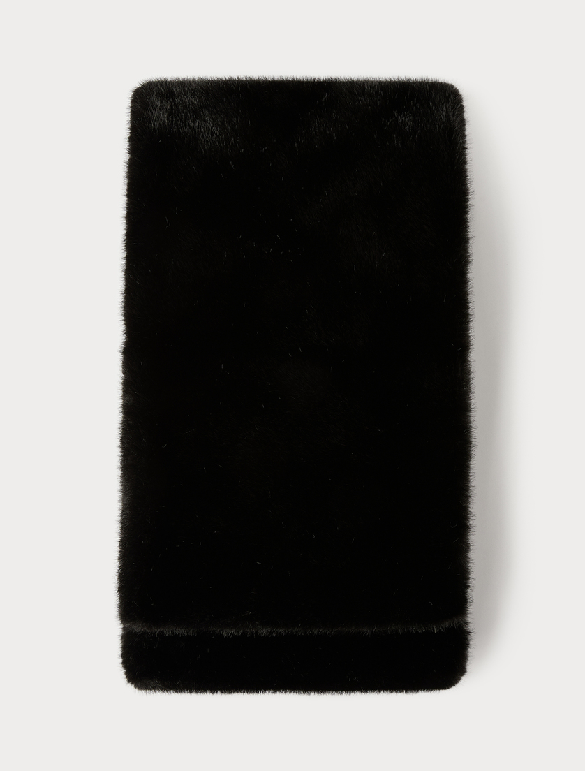 Fluffy-textured stole - NOIR - Marina Rinaldi