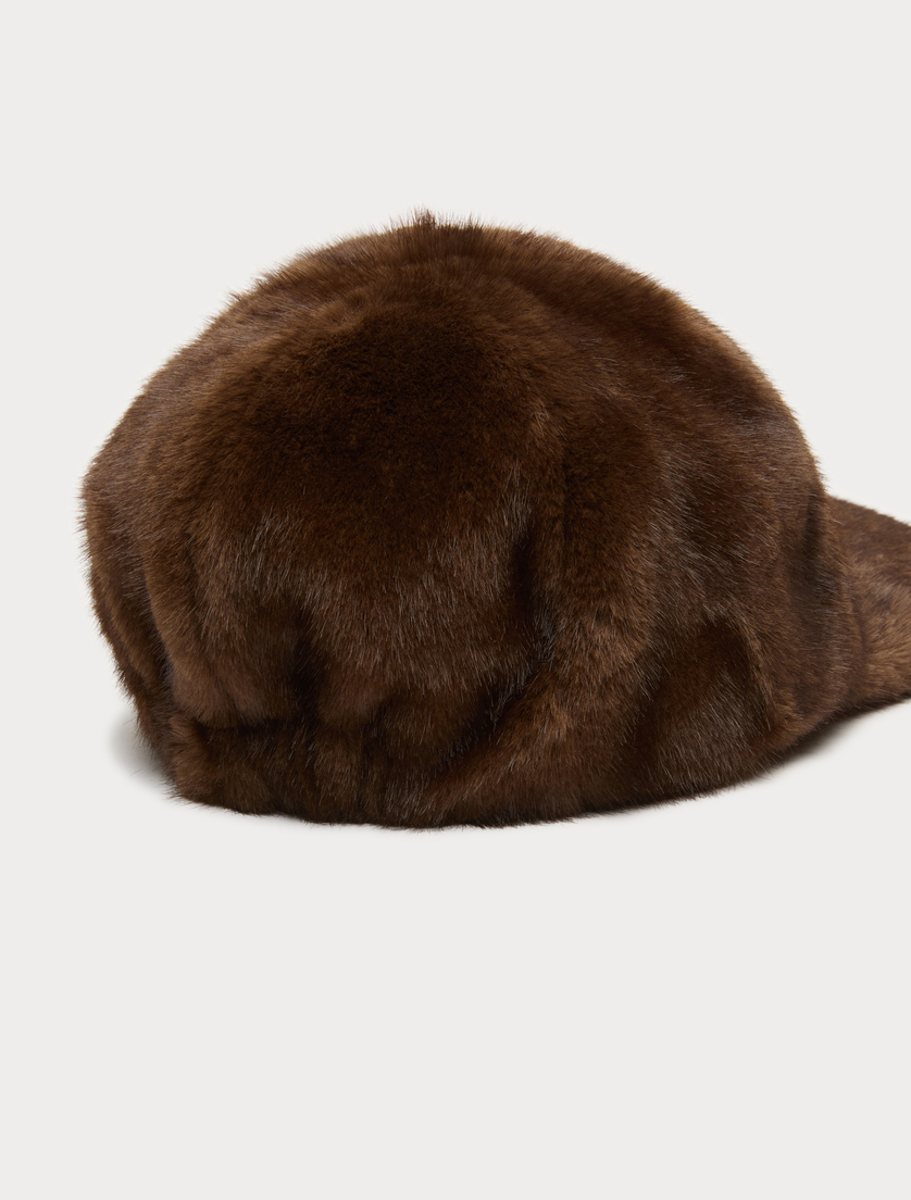 Baseballcap mit flauschiger Struktur - DUNKEL BRAUN - Marina Rinaldi - 2