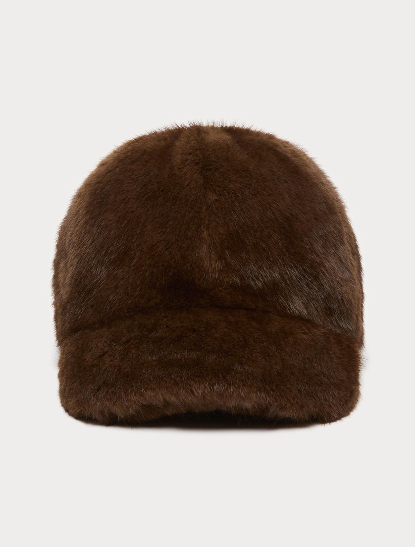 Baseballcap mit flauschiger Struktur - DUNKEL BRAUN - Marina Rinaldi - 3