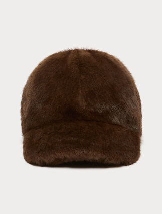 Baseballcap mit flauschiger Struktur - DUNKEL BRAUN - Marina Rinaldi - 3