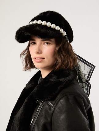 Cappello da baseball in texture soffice - NERO - Marina Rinaldi - 4