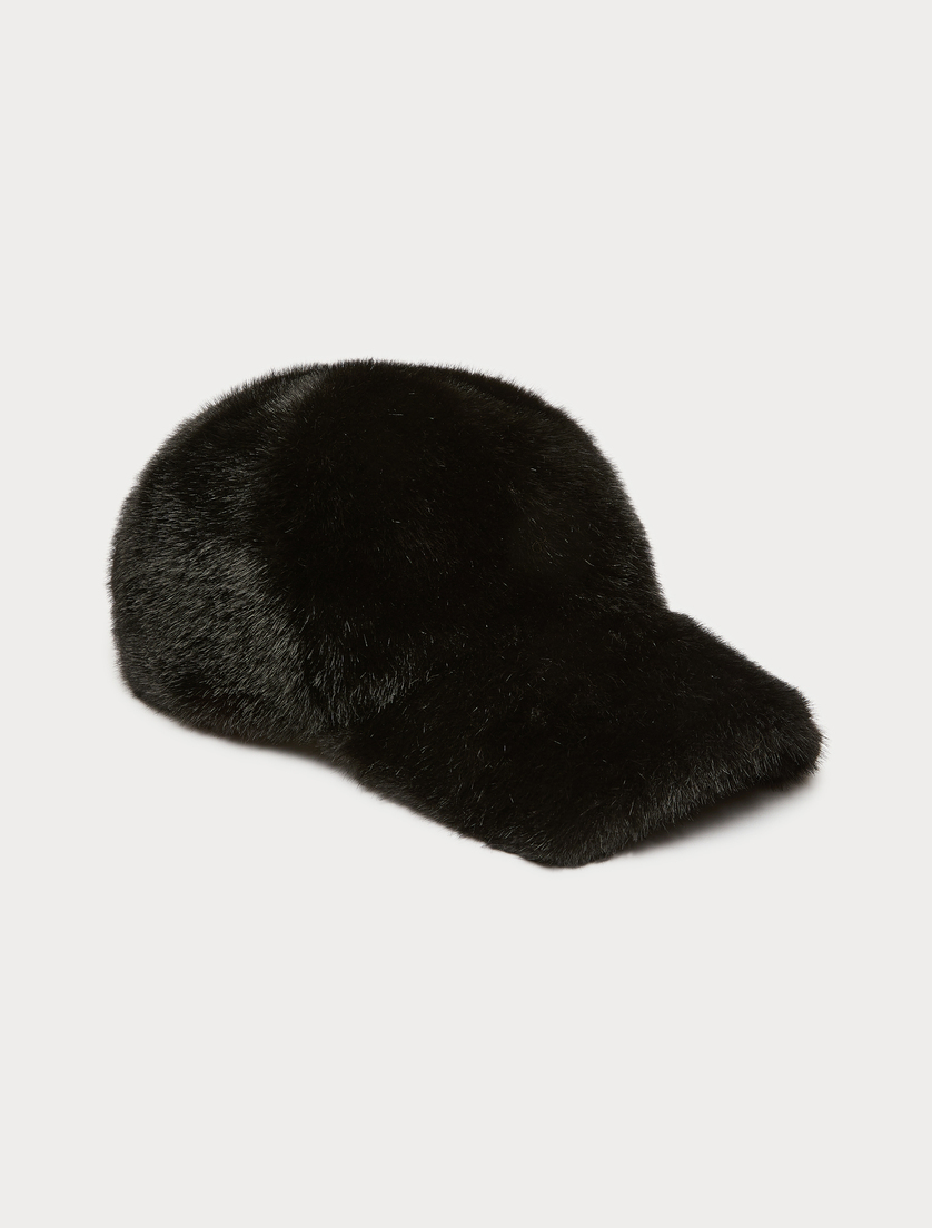 Cappello da baseball in texture soffice - NERO - Marina Rinaldi