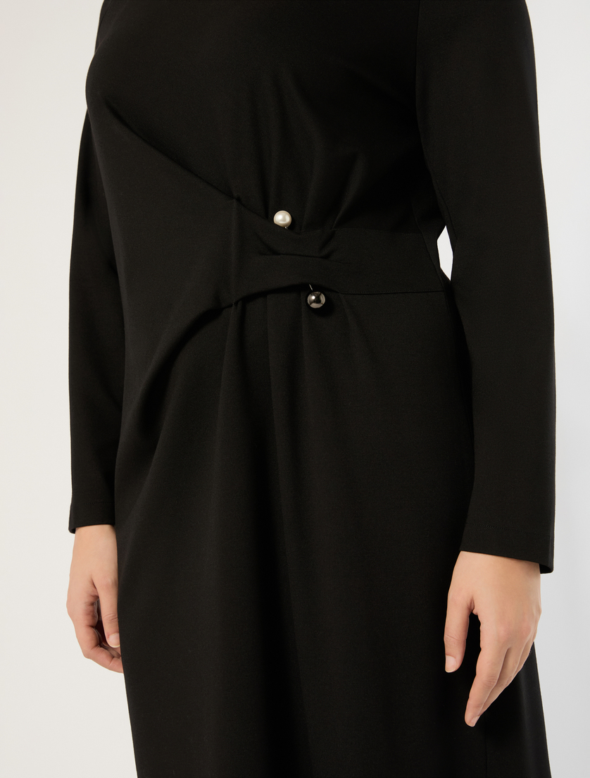 Pleated jersey dress - BLACK - Marina Rinaldi - 5