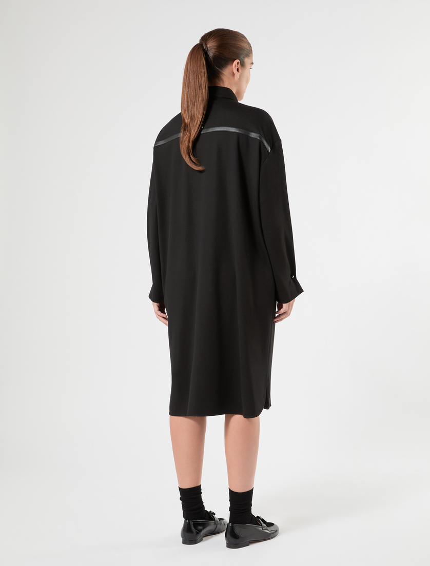Jersey shirt dress - CZARNY - Marina Rinaldi - 4