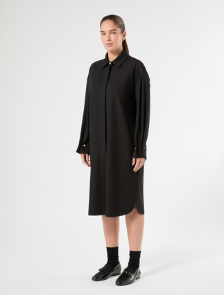 Jersey shirt dress - CZARNY