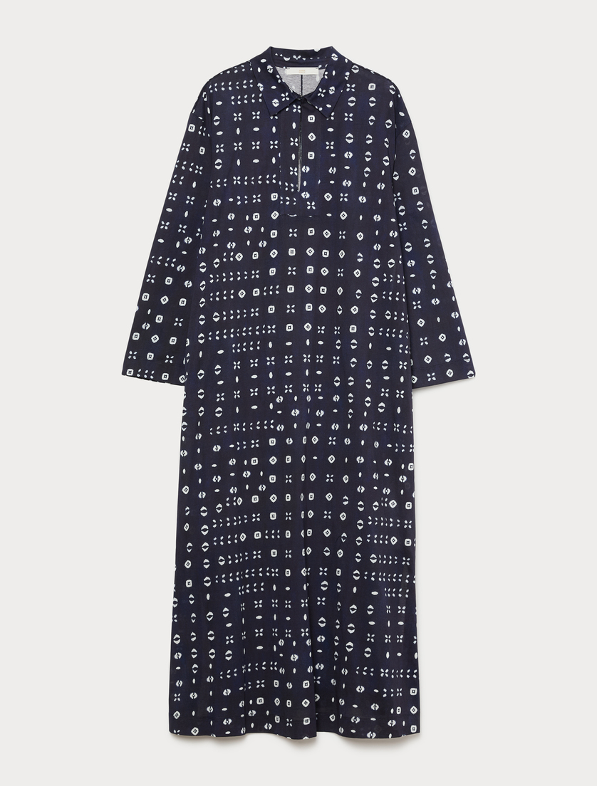 Cotton jersey dress - NAVY - Marina Rinaldi