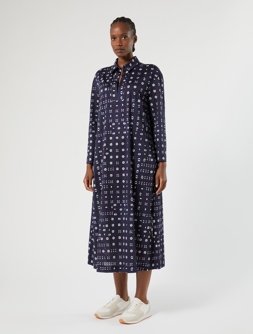 Cotton jersey dress - NAVY - Marina Rinaldi - 3