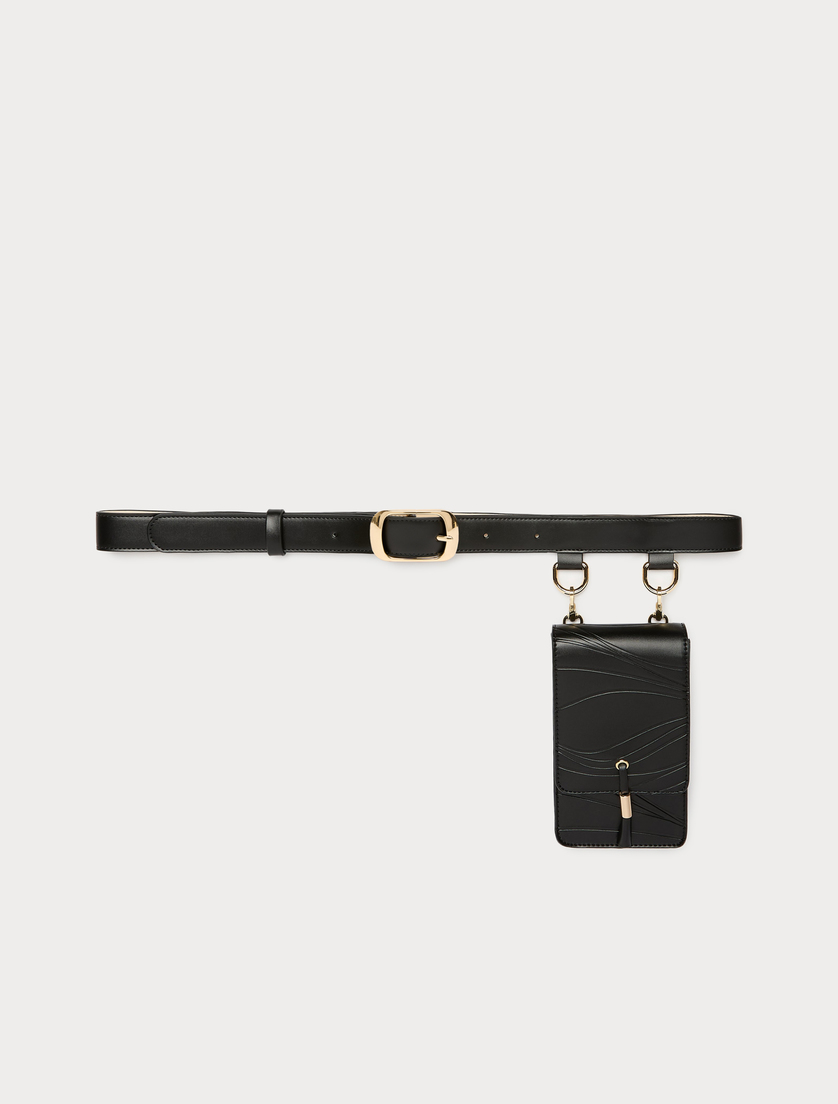 Phone case with wavy motif - BLACK - Marina Rinaldi
