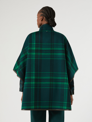 Double wool and nylon cape - DARK GREEN - Marina Rinaldi - 3