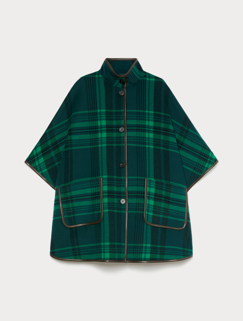 Double wool and nylon cape - DARK GREEN - Marina Rinaldi - 4
