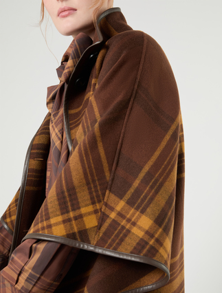Double wool and nylon cape - BROWN - Marina Rinaldi - 2