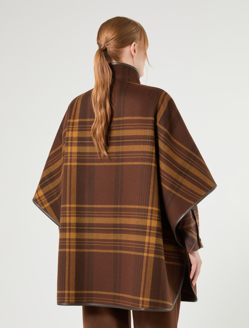Double wool and nylon cape - BROWN - Marina Rinaldi - 3