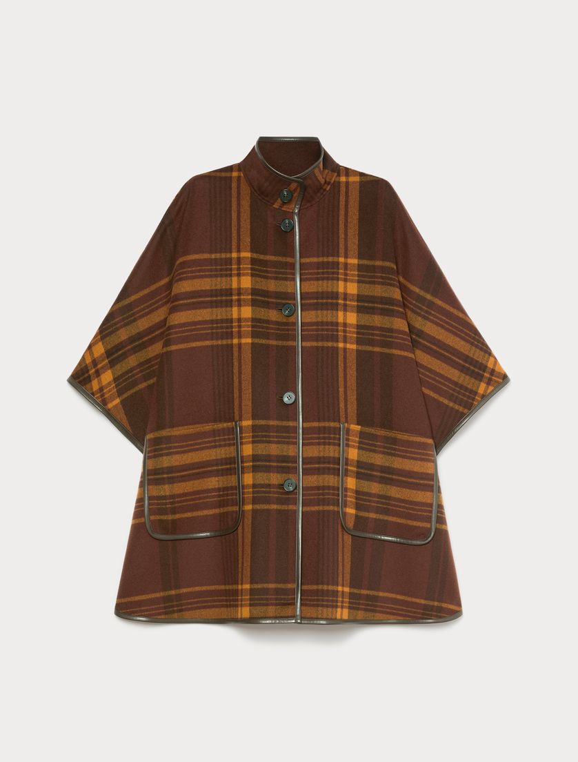 Double wool and nylon cape - BROWN - Marina Rinaldi - 4