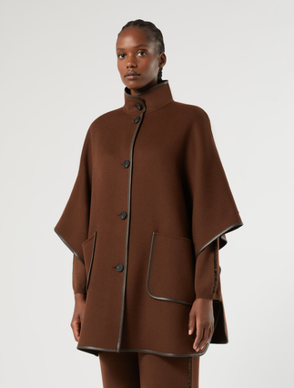 Cape en double face de laine et nylon - BISCUIT