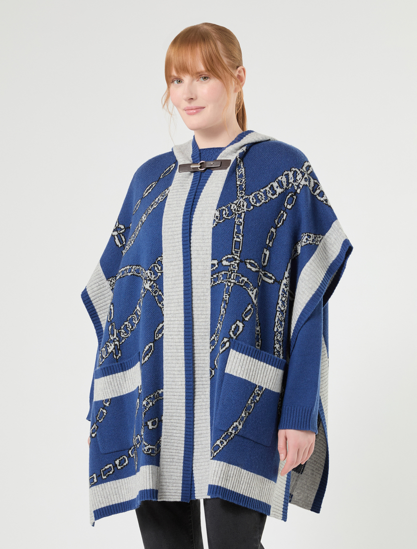 Poncho de lana y cachemira - AZUL GRIS - Marina Rinaldi - 2