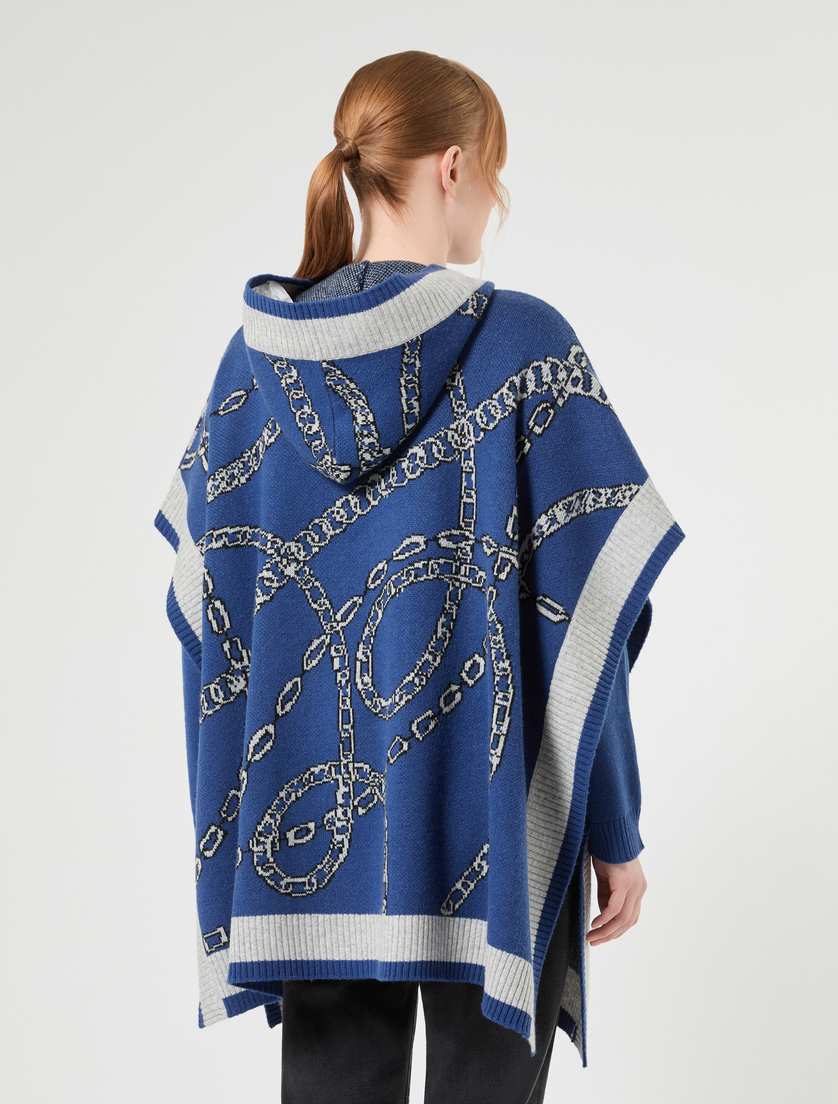 Wool and cashmere poncho - BLUE GREY - Marina Rinaldi - 4