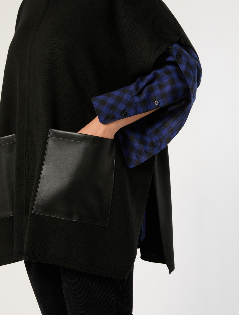Wool-blend poncho - BLACK - Marina Rinaldi - 2