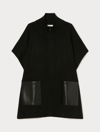 Wool-blend poncho - BLACK - Marina Rinaldi - 4