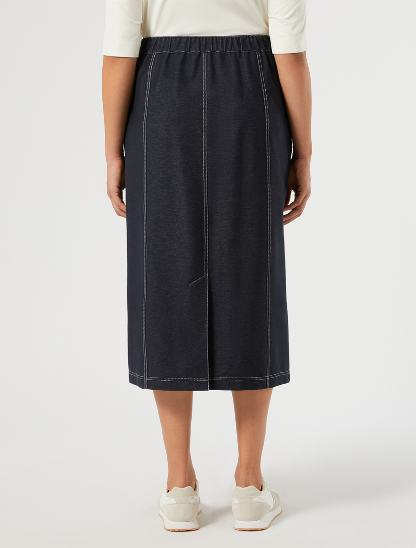 Denim jersey skirt - MIDNIGHTBLUE - Marina Rinaldi - 4