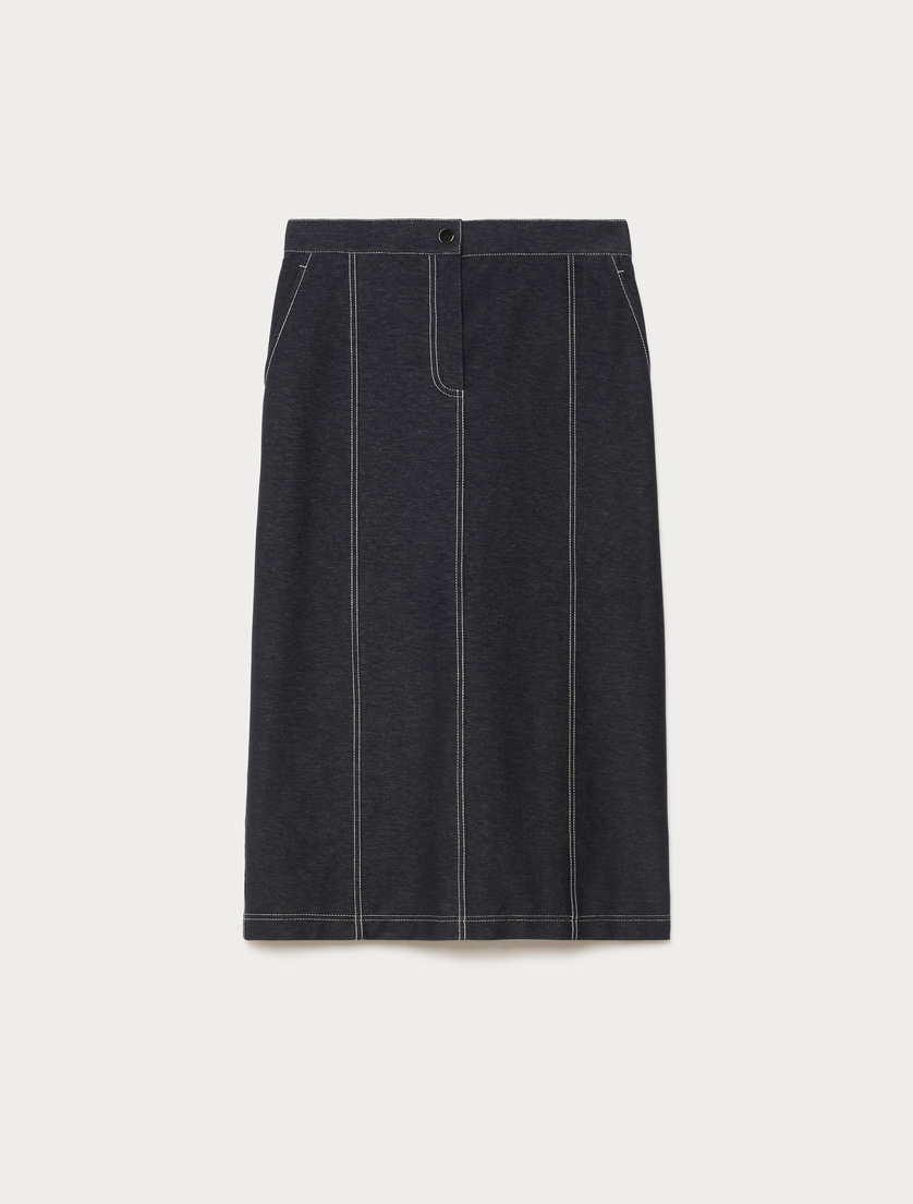 Denim jersey skirt - MIDNIGHTBLUE - Marina Rinaldi