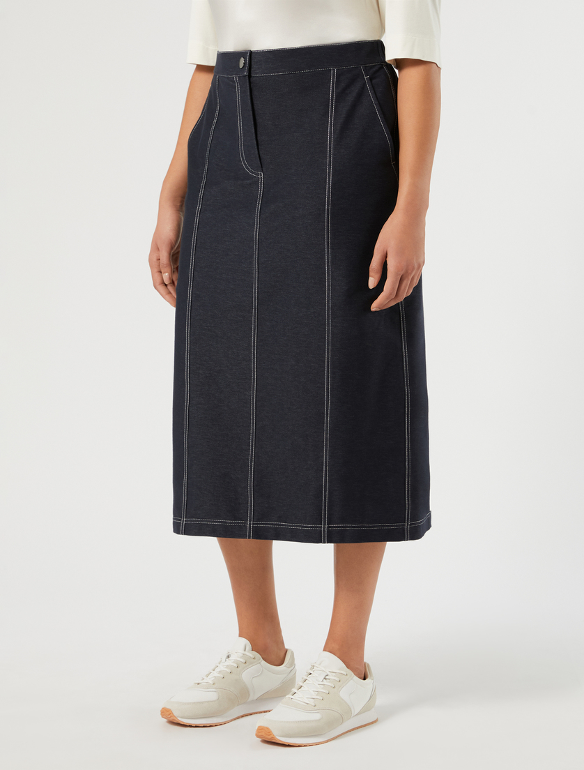 Denim jersey skirt - MIDNIGHTBLUE - Marina Rinaldi - 3
