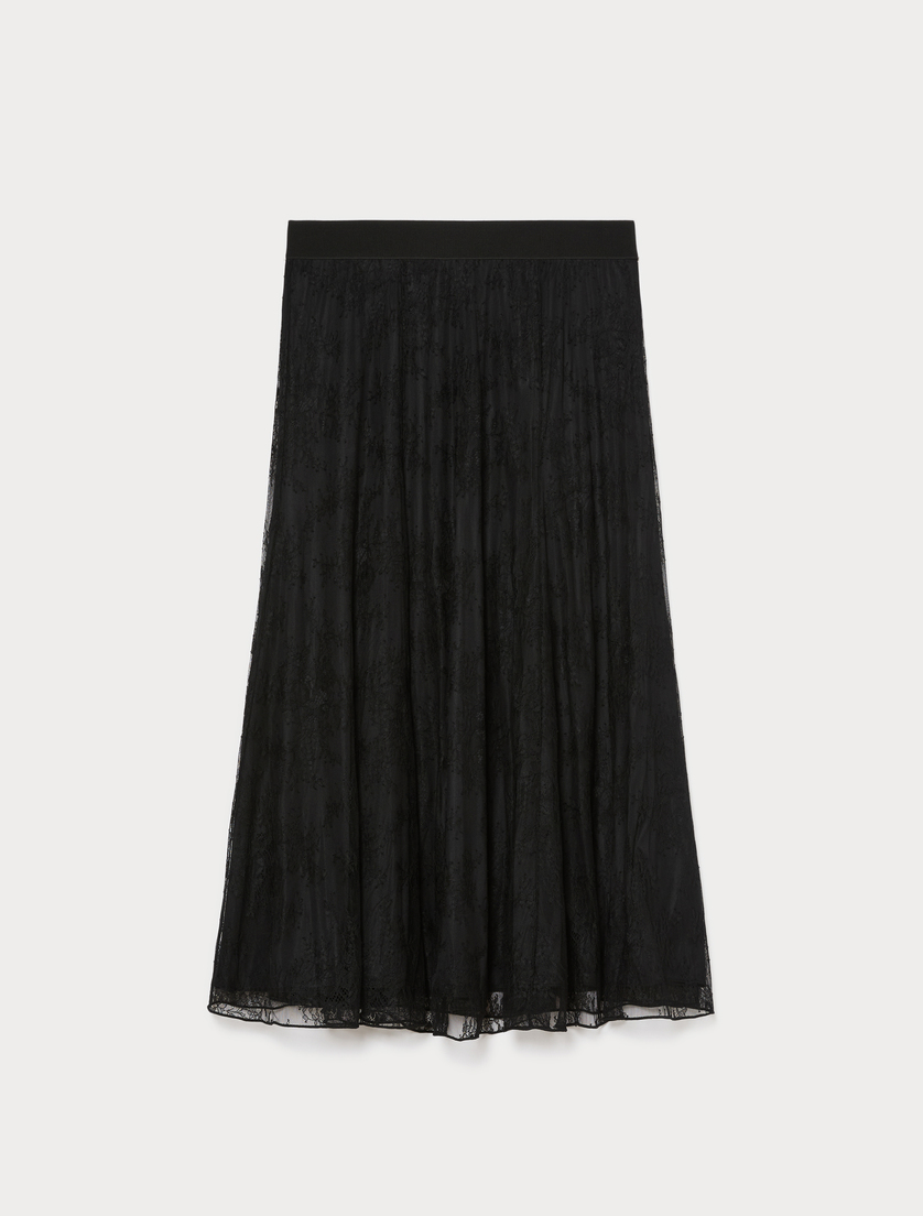 Long lace skirt - BLACK - Marina Rinaldi