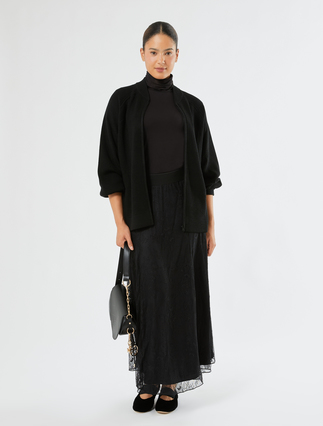 Long lace skirt - BLACK