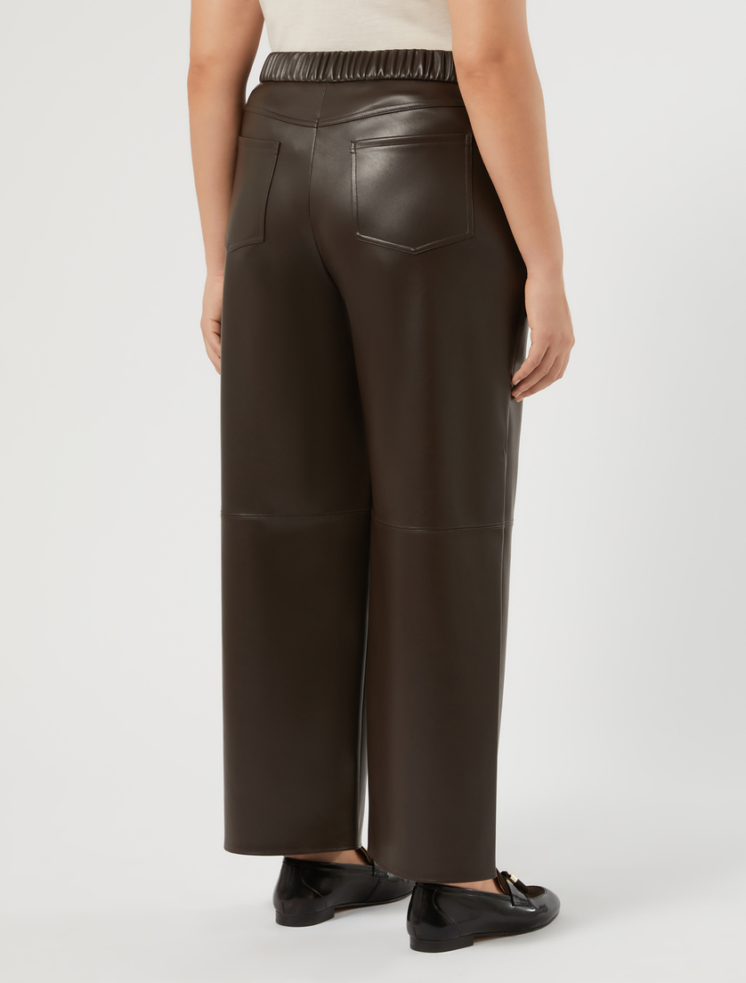 Hose aus beschichtetem Jersey - DUNKELBRAUN - Marina Rinaldi - 4