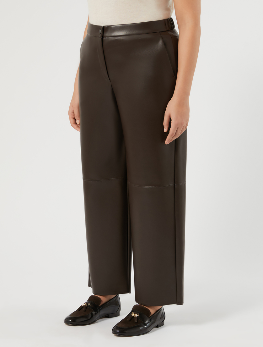 Hose aus beschichtetem Jersey - DUNKELBRAUN - Marina Rinaldi - 3