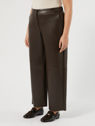 Hose aus beschichtetem Jersey - DUNKELBRAUN