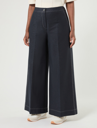 Denim-effect jersey trousers - MIDNIGHTBLUE