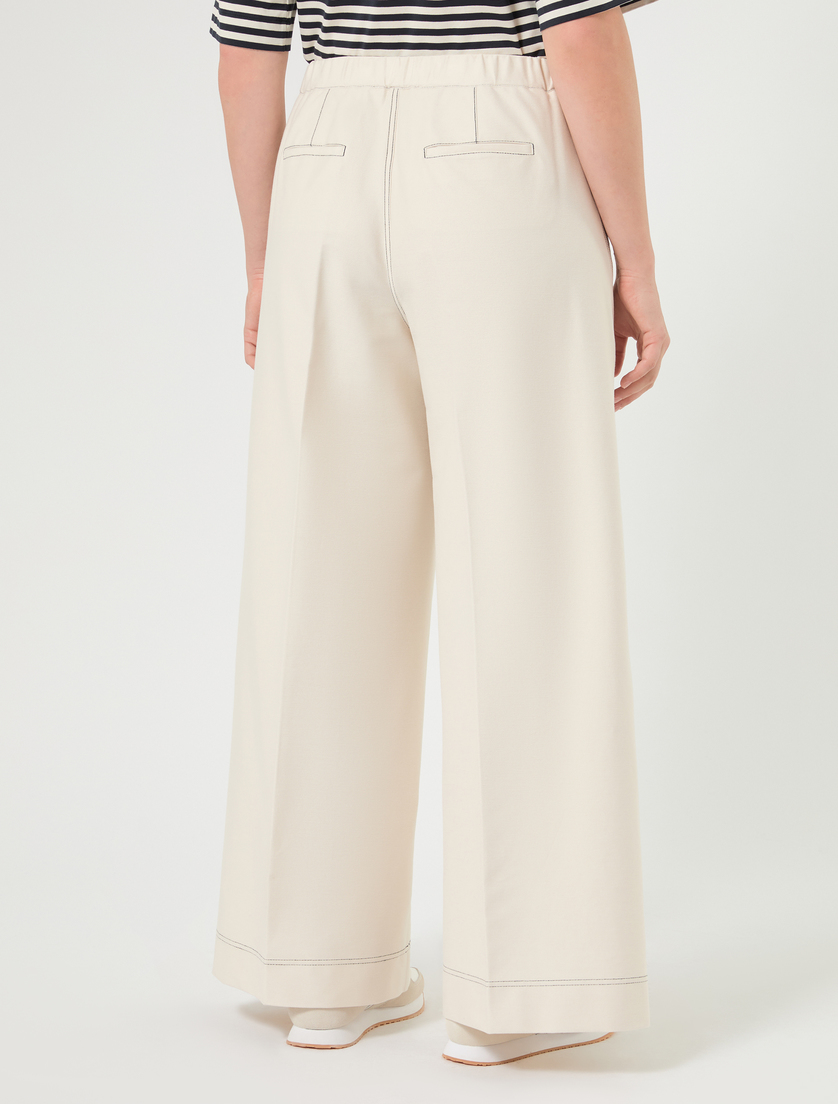 Denim-effect jersey trousers - IVORY - Marina Rinaldi - 4