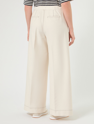 Denim-effect jersey trousers - IVORY - Marina Rinaldi - 4