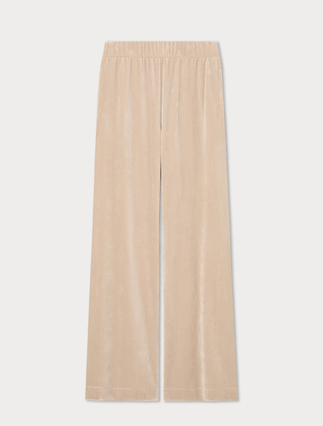 Pantalon large en chenille - GRIS TOURTERELLE