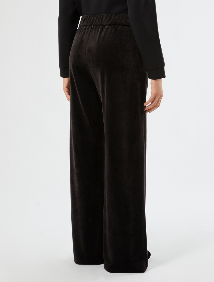 Chenille wide-leg trousers - BLACK - Marina Rinaldi - 4