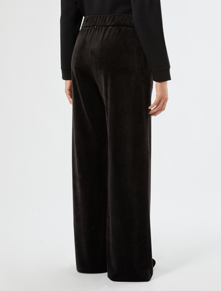 Chenille wide-leg trousers - BLACK - Marina Rinaldi - 4