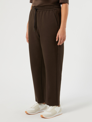 Hose aus doppeltem Jersey - DUNKELBRAUN - Marina Rinaldi - 3