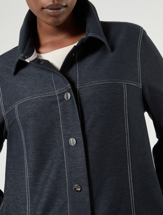 Jacket in jersey-effect denim - MIDNIGHTBLUE - Marina Rinaldi - 5