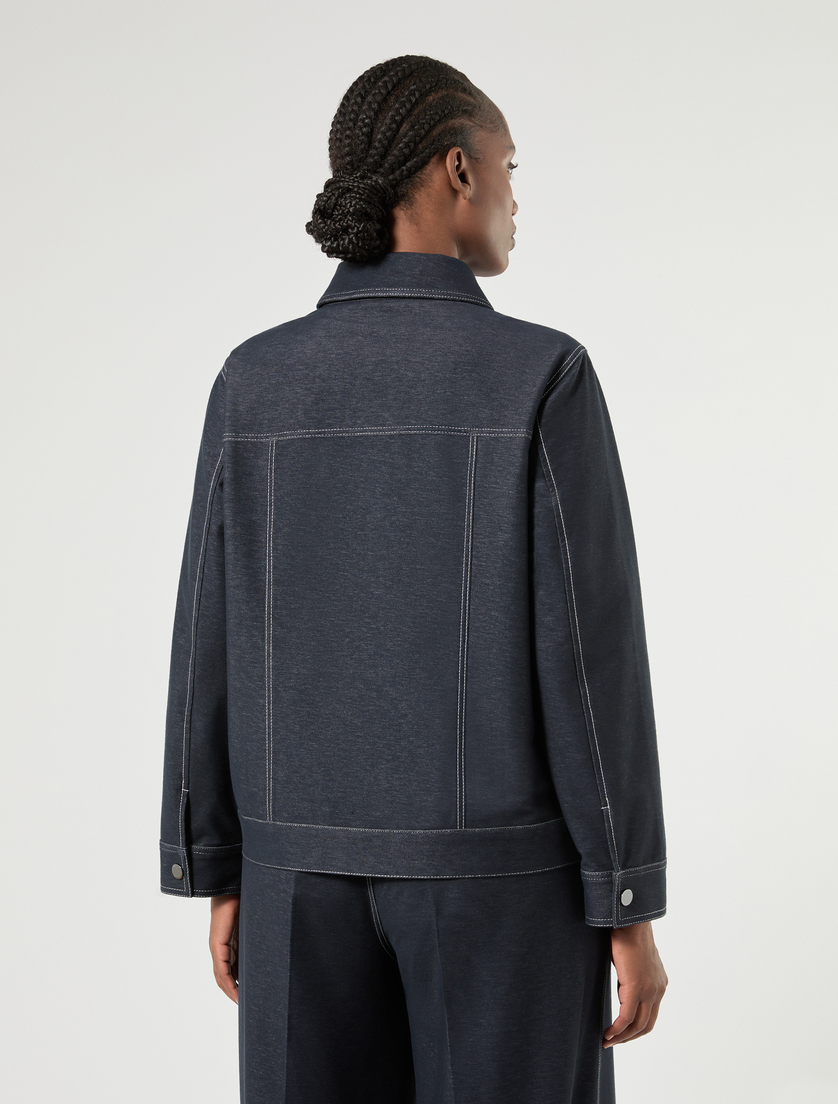 Jacket in jersey-effect denim - MIDNIGHTBLUE - Marina Rinaldi - 4
