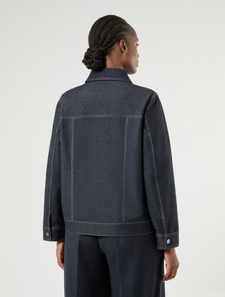 Jacket in jersey-effect denim - MIDNIGHTBLUE - Marina Rinaldi - 4