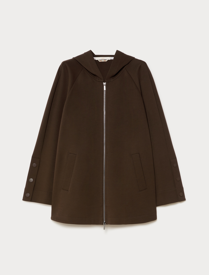 Double jersey jacket - DARK BROWN - Marina Rinaldi