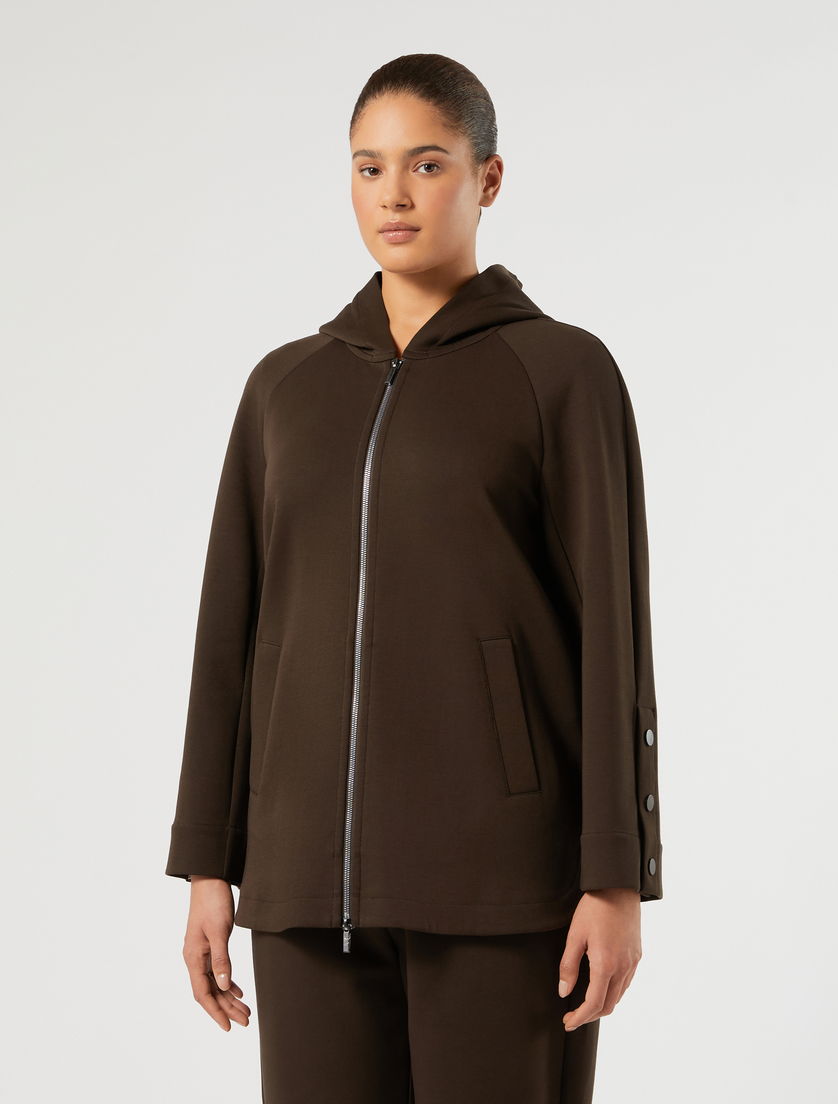 Double jersey jacket - DARK BROWN - Marina Rinaldi - 3