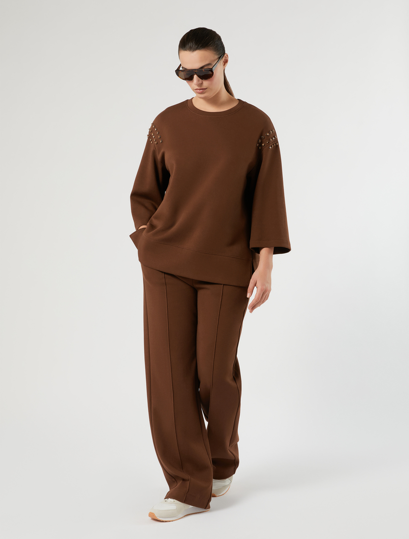 Sweat-shirt en jersey avec broderie - BISCUIT - Marina Rinaldi - 2