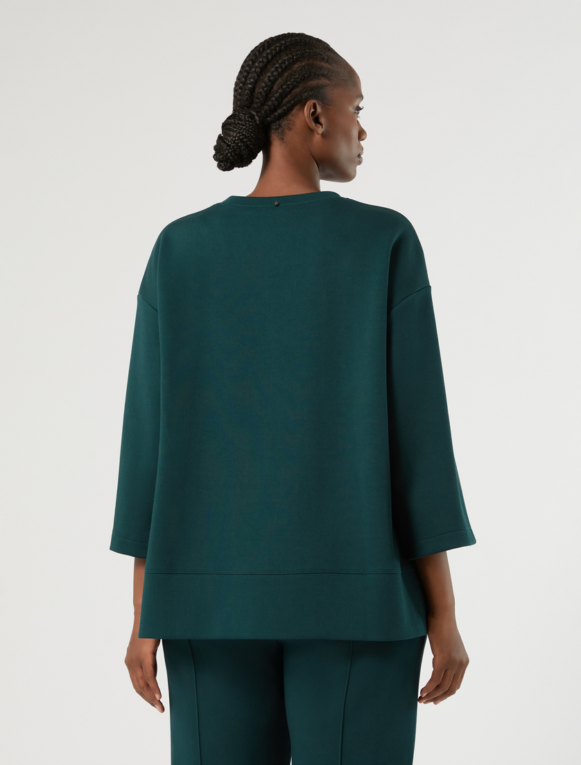 Sweat-shirt en jersey avec broderie - VERT FONCE' - Marina Rinaldi - 4