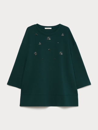 Sweat-shirt en jersey avec broderie - Marina Rinaldi